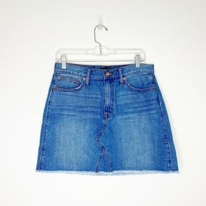 J Crew Frayed Hem Denim Jean Mini Skirt 29